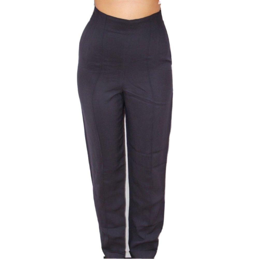 Salvatore Ferragamo Viscose Dress Pants Trousers Navy Size 38 IT $570 NWT